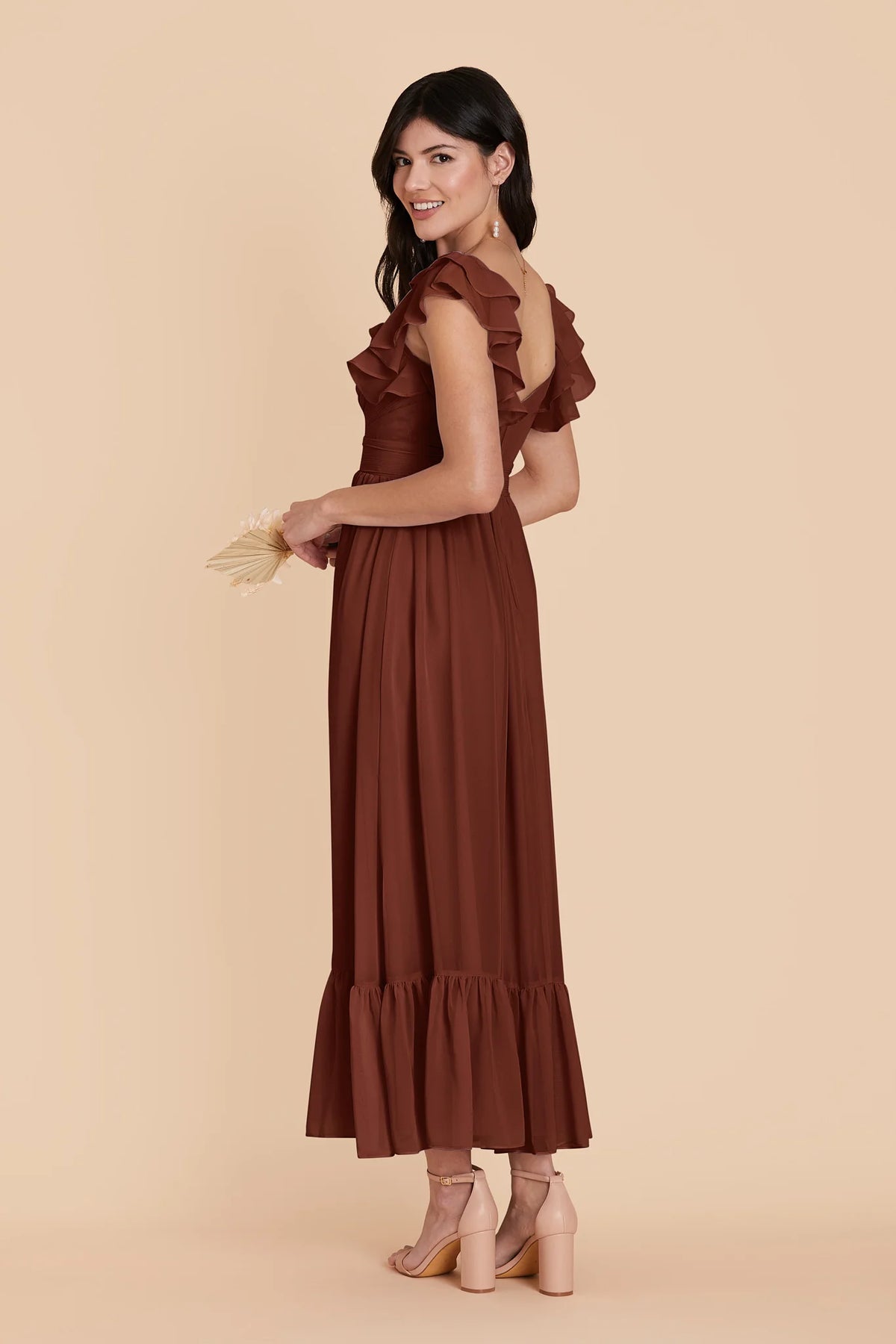 Talia Cognac alternate view 3 bridesmaid dress