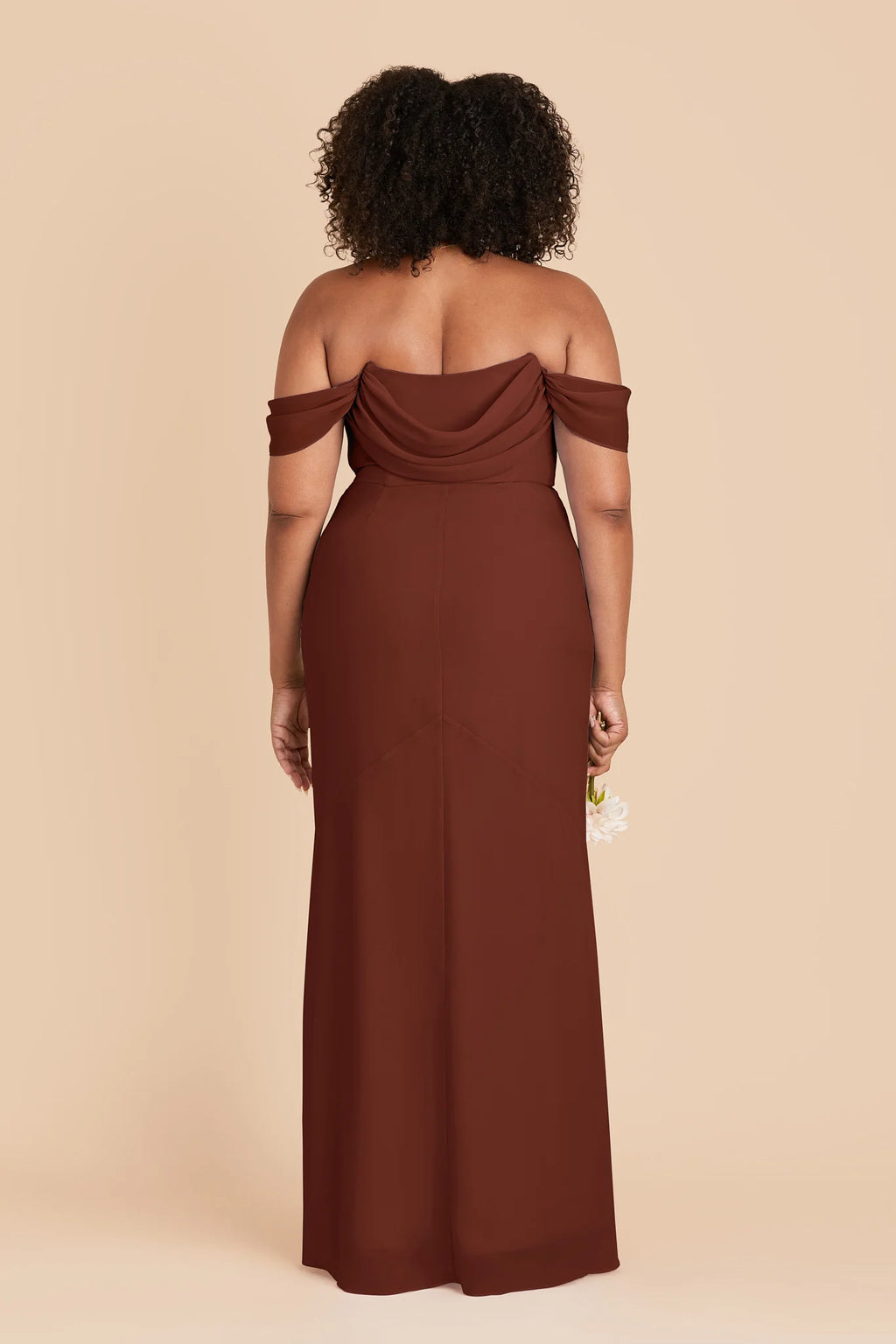 Odessa Cognac back view bridesmaid dress
