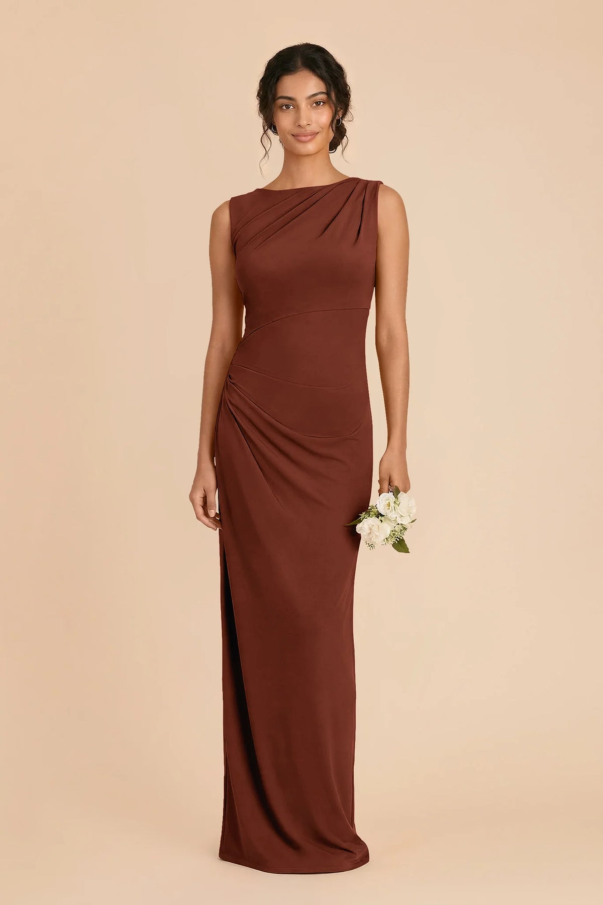 Celestine Cognac front view bridesmaid dress