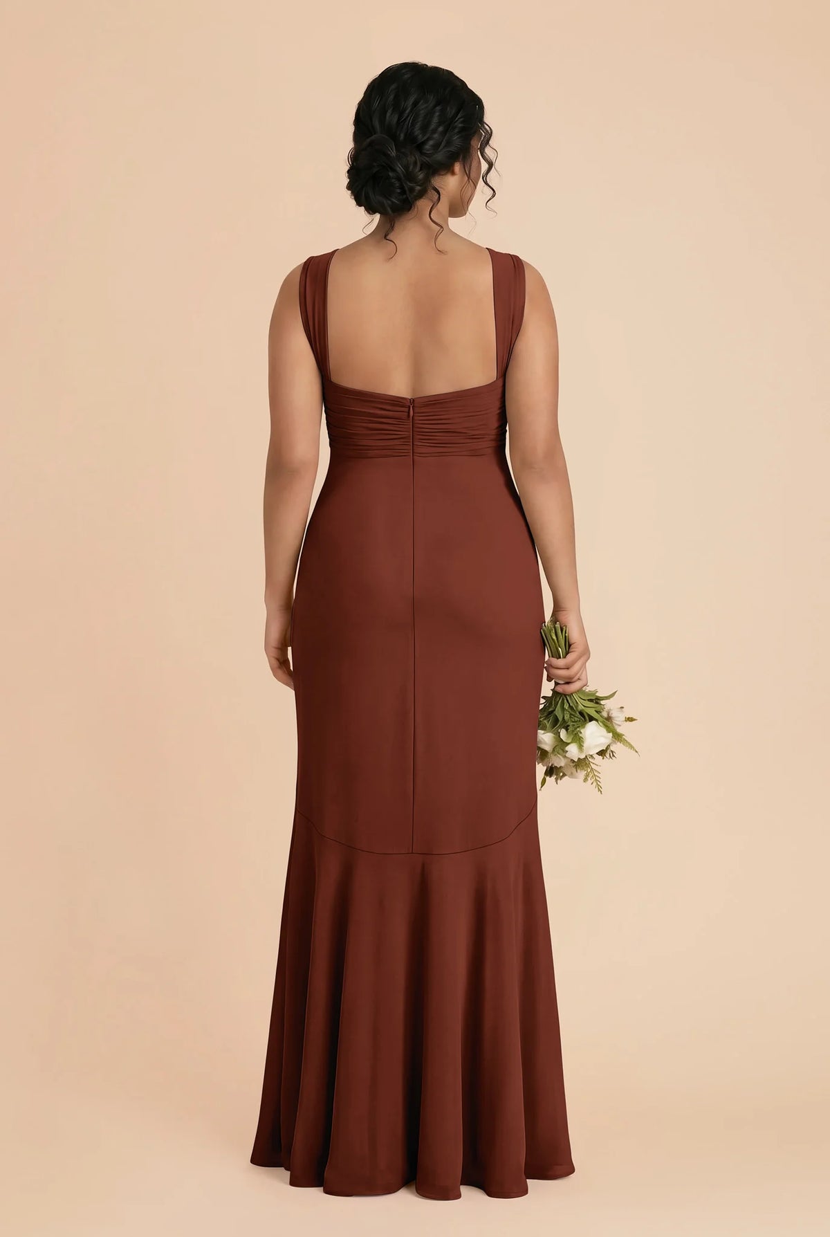 Sienna Cognac back view bridesmaid dress