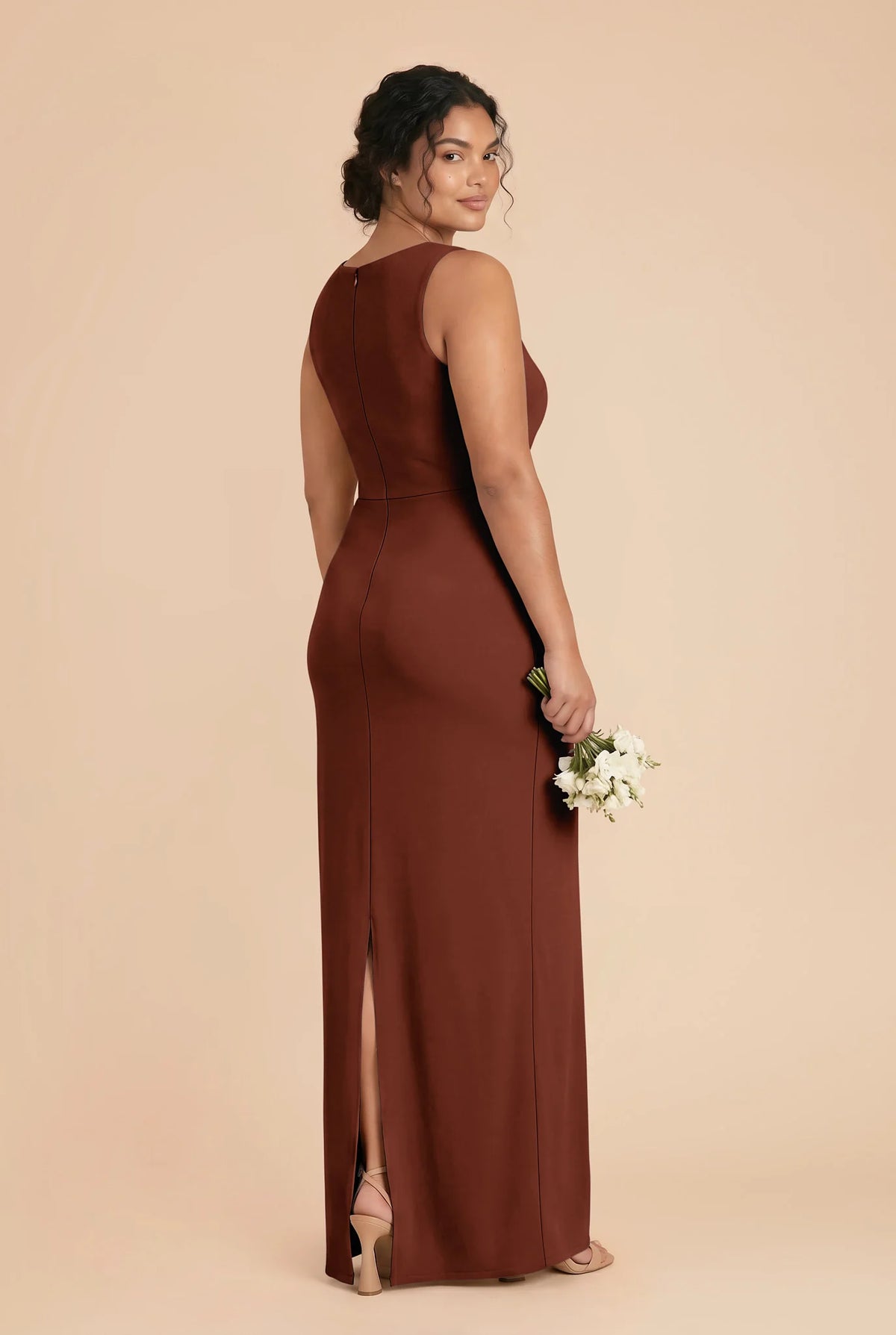 Celestine Cognac back view bridesmaid dress