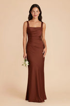 Colette Cognac front view bridesmaid dress