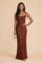 Noelle Cognac front view bridesmaid dress