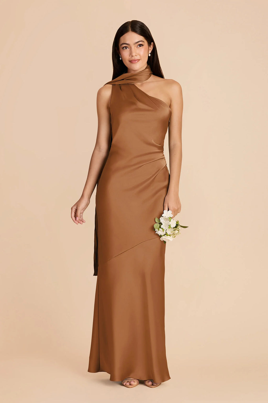 Ariadne Copper front view bridesmaid dress