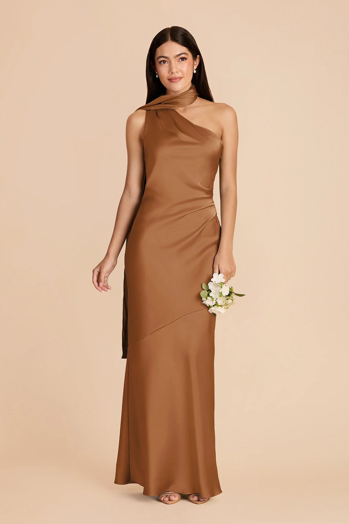 Ariadne Copper front view bridesmaid dress