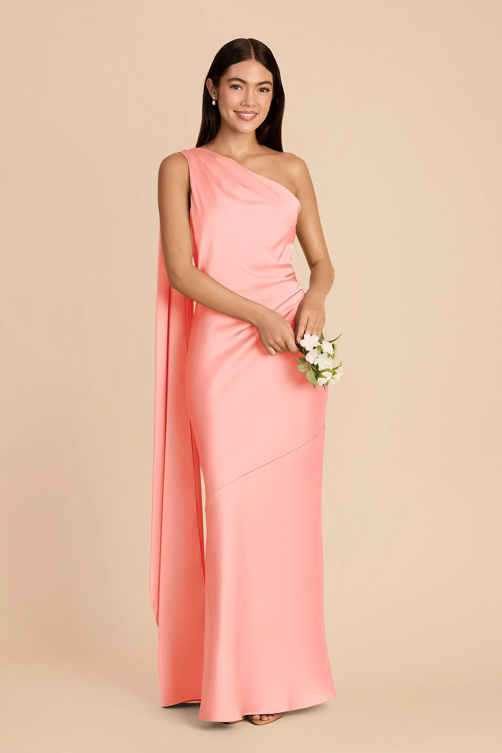 Ariadne Coral Pink alternate view 1 bridesmaid dress