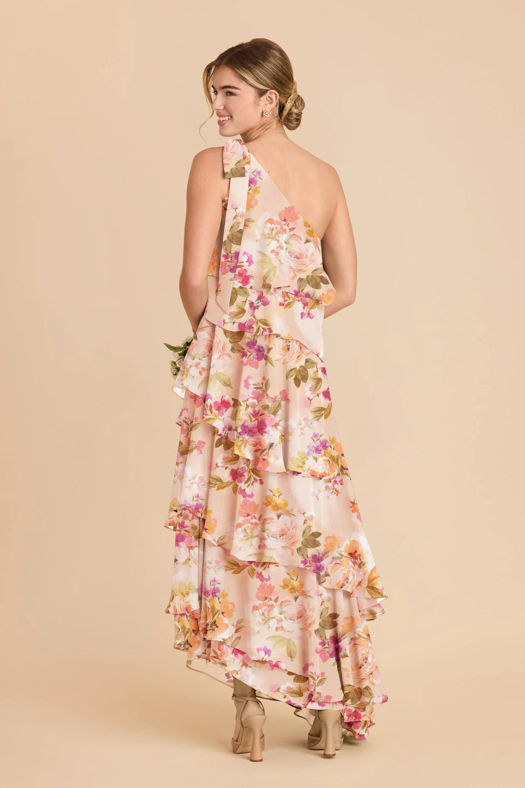 Marisol Coral Sunset Peonies alternate view 1 bridesmaid dress