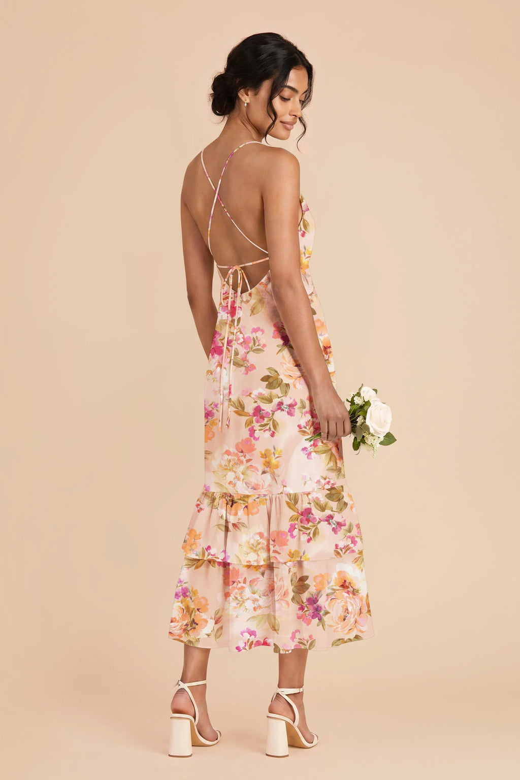 Liora Coral Sunset Peonies alternate view 1 bridesmaid dress