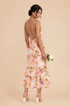 Liora Coral Sunset Peonies alternate view 1 bridesmaid dress