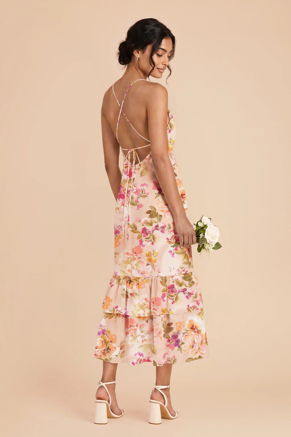 Liora Coral Sunset Peonies alternate view 1 bridesmaid dress