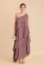 Marisol Dark Mauve front view bridesmaid dress