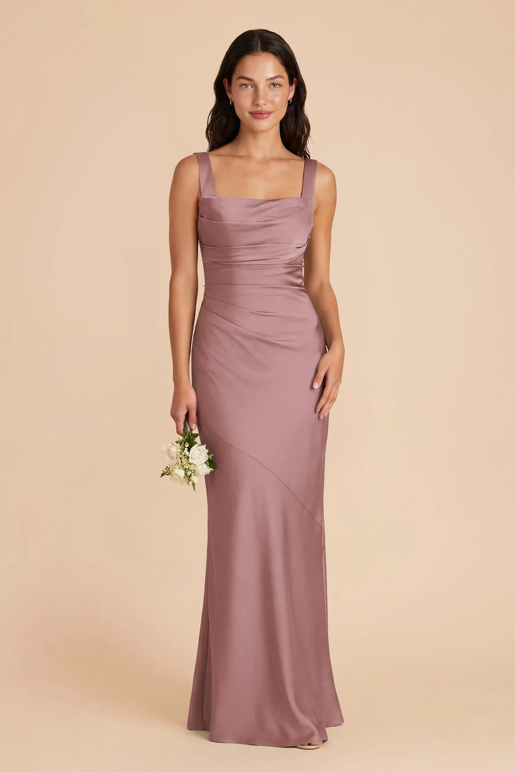 Colette Dark Mauve front view bridesmaid dress