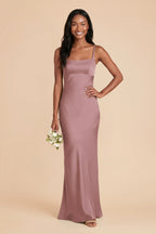 Noelle Dark Mauve front view bridesmaid dress