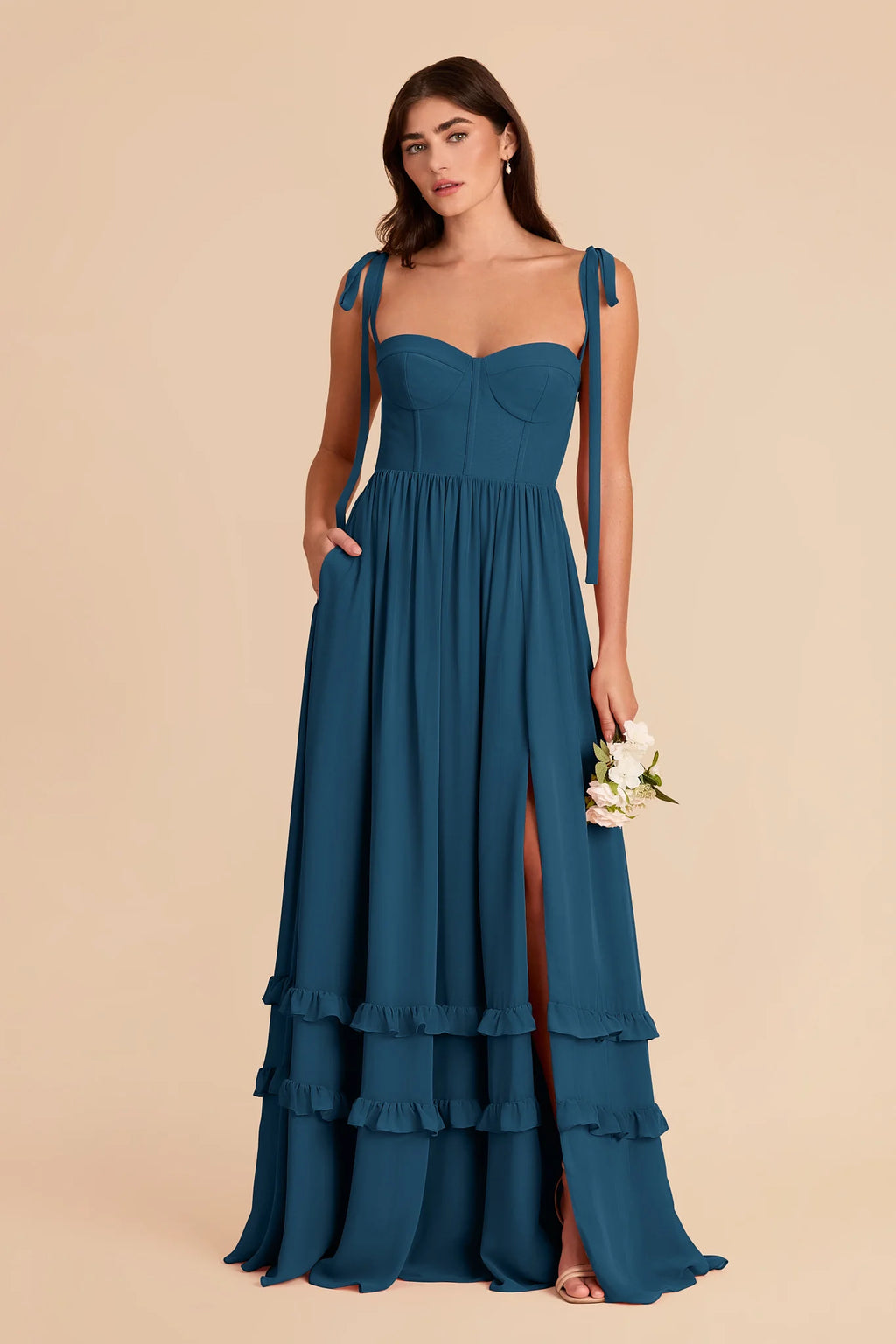 Daphne Dark Teal alternate view 2 bridesmaid dress