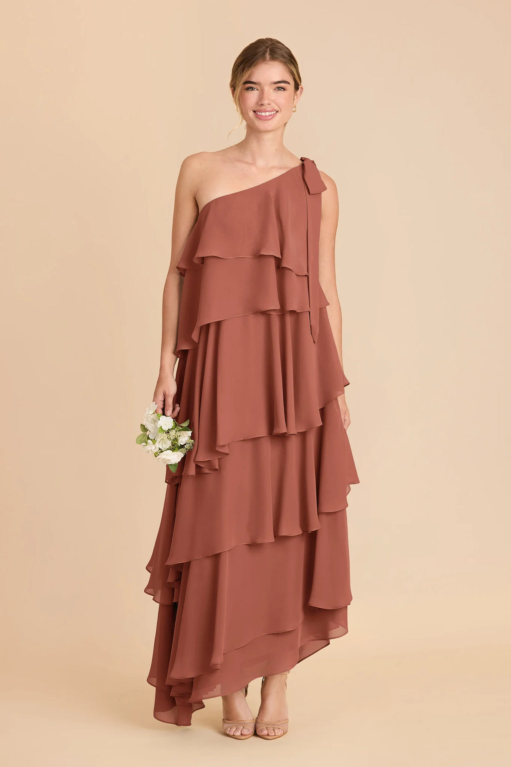 Marisol Desert Rose front view bridesmaid dress
