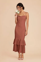 Liora Desert Rose front view bridesmaid dress