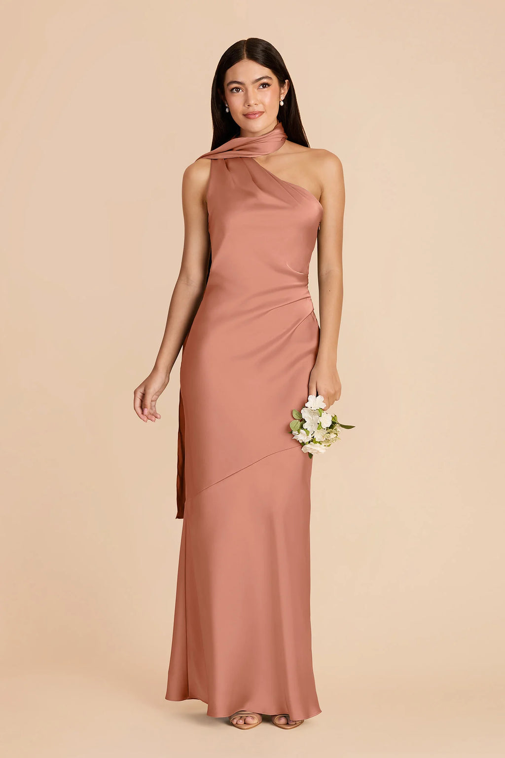 Ariadne Desert Rose front view bridesmaid dress