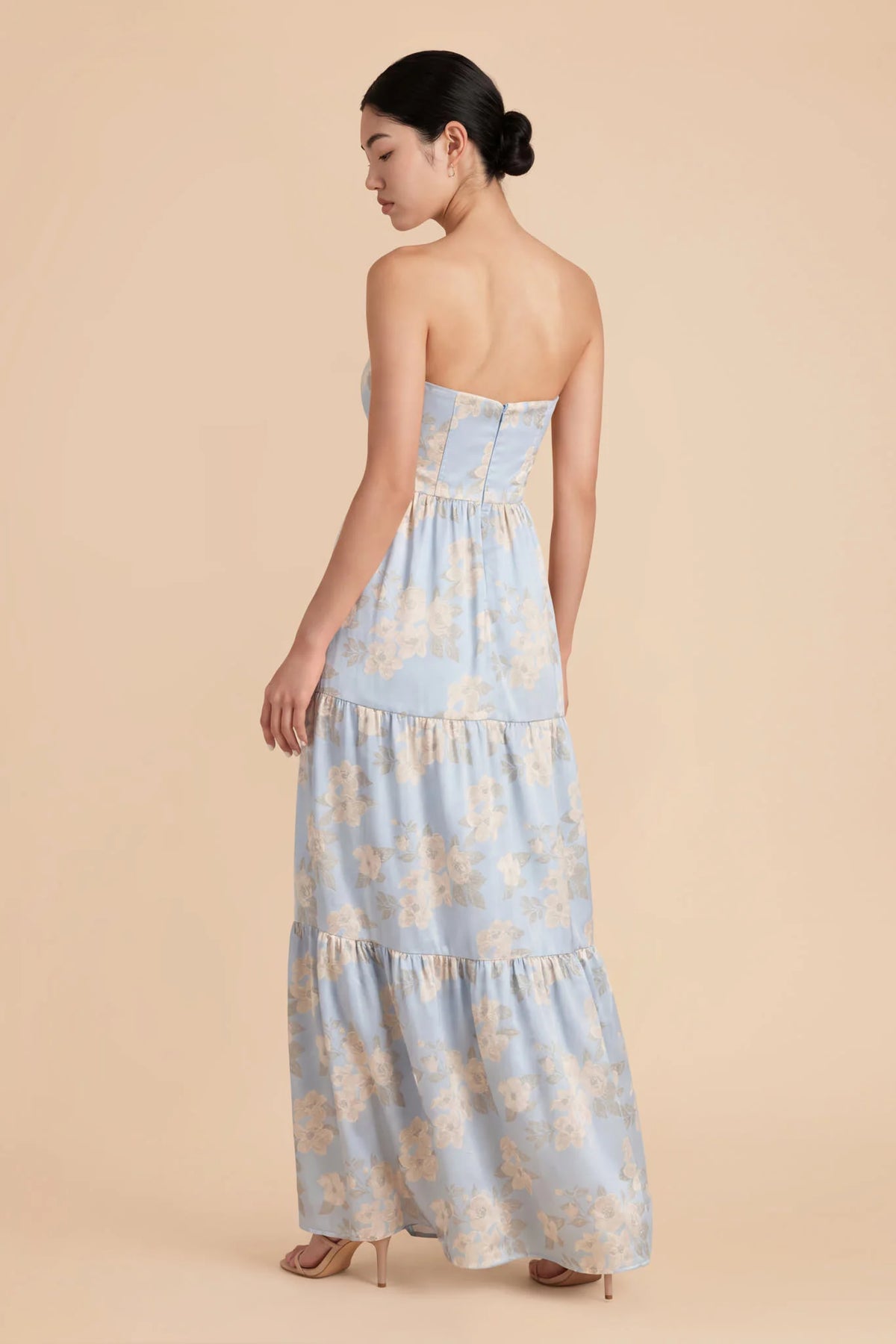 Aveline Dusty Blue Blush side view bridesmaid dress