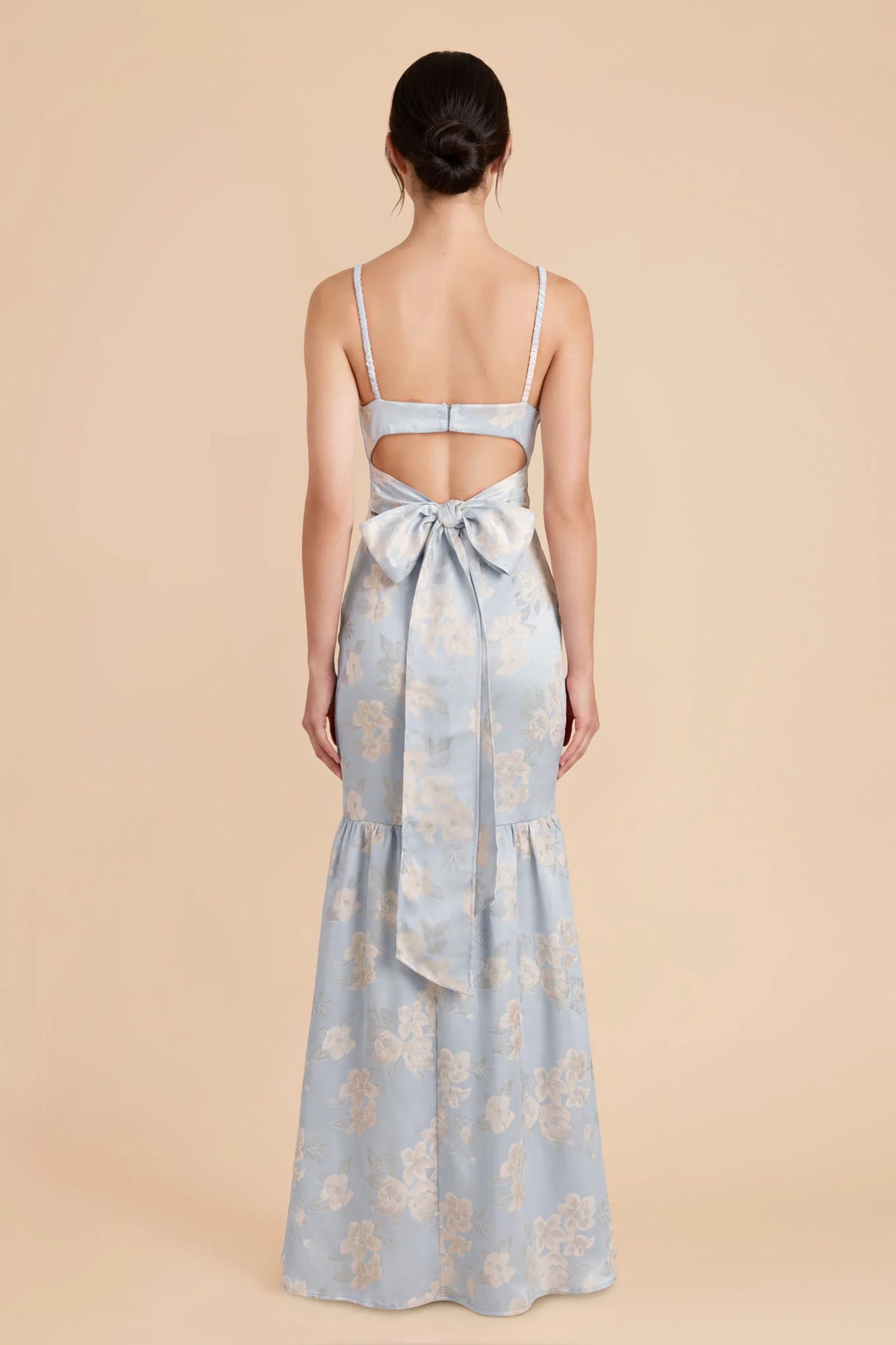 Maelle Dusty Blue Blush back view bridesmaid dress