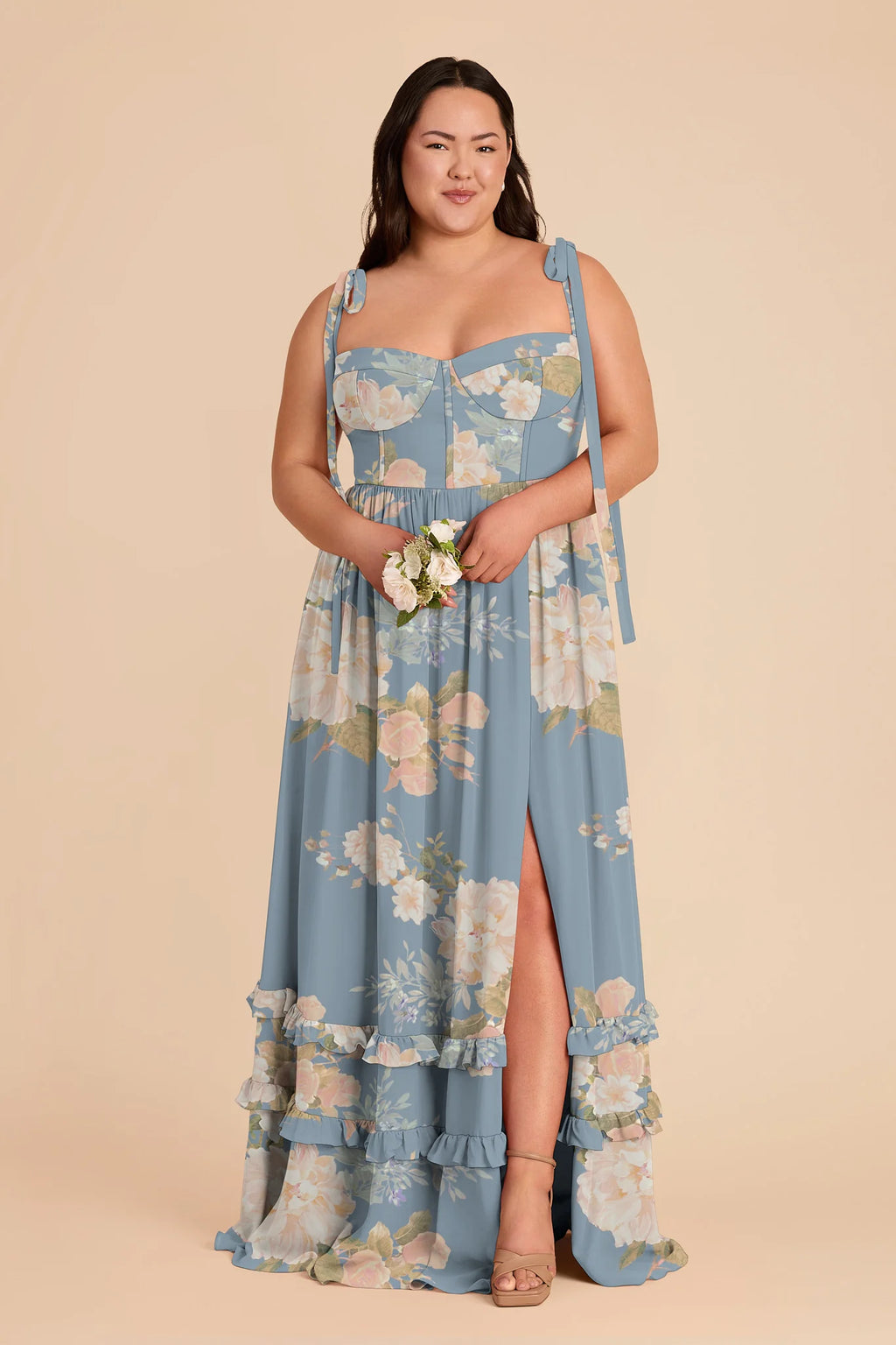 Daphne Dusty Blue Romantic Bouquet alternate view 1 bridesmaid dress