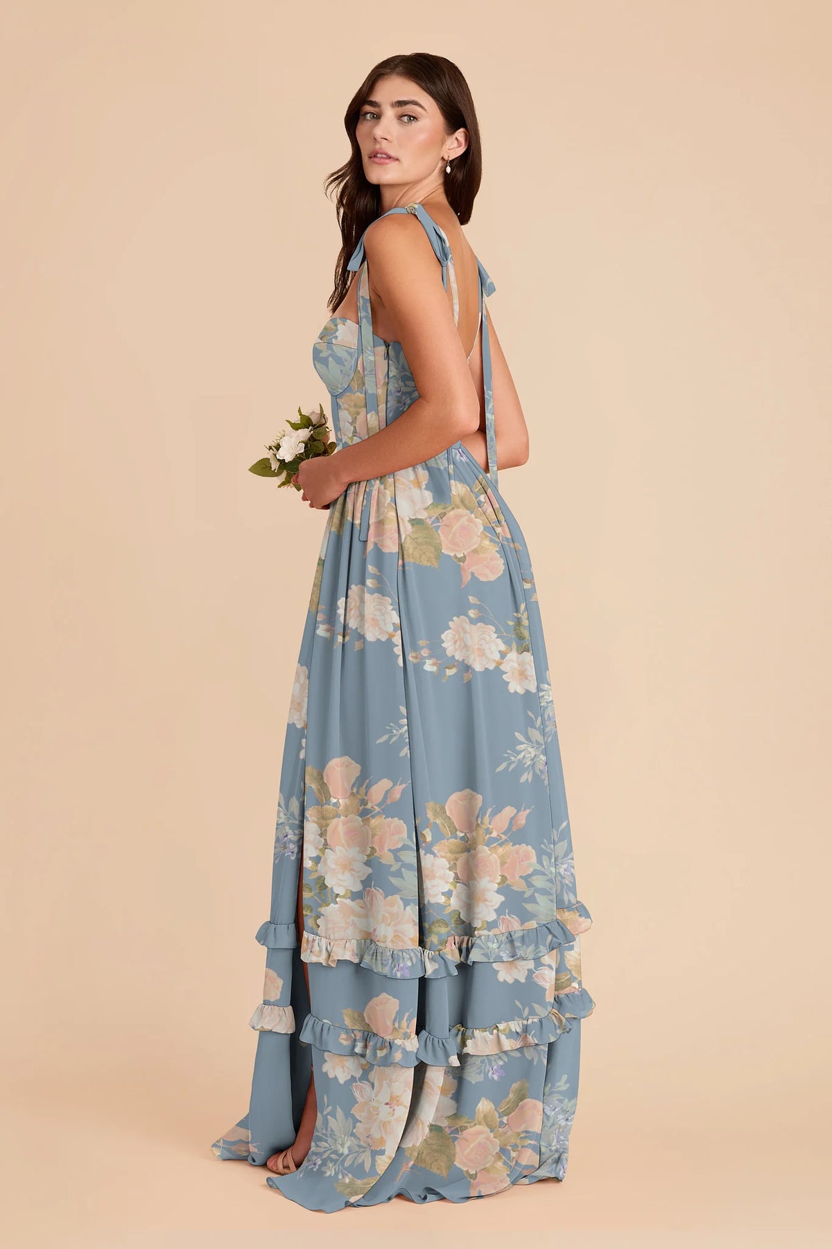 Daphne Dusty Blue Romantic Bouquet alternate view 2 bridesmaid dress