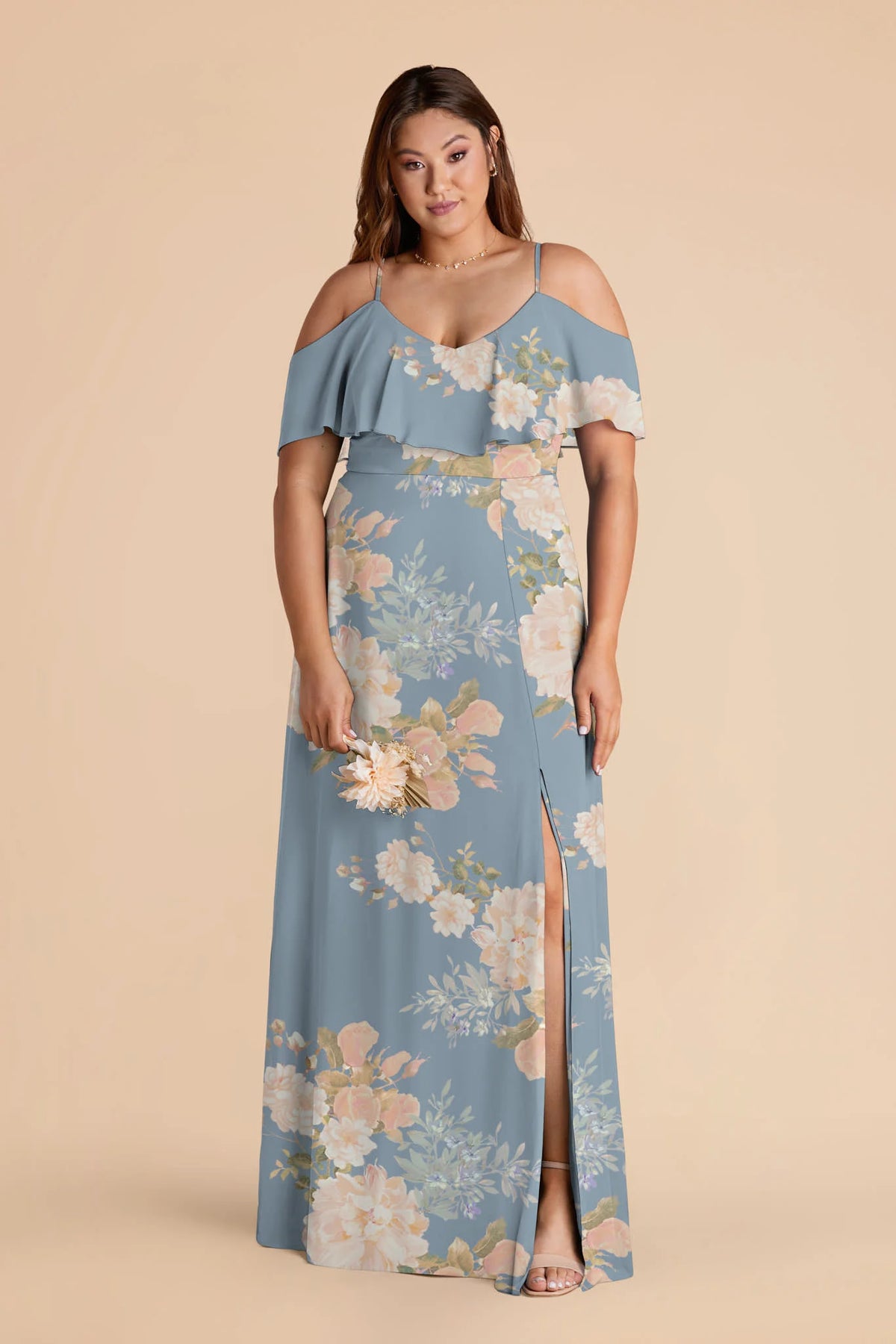 Genevieve Dusty Blue Romantic Bouquet alternate view 4 bridesmaid dress