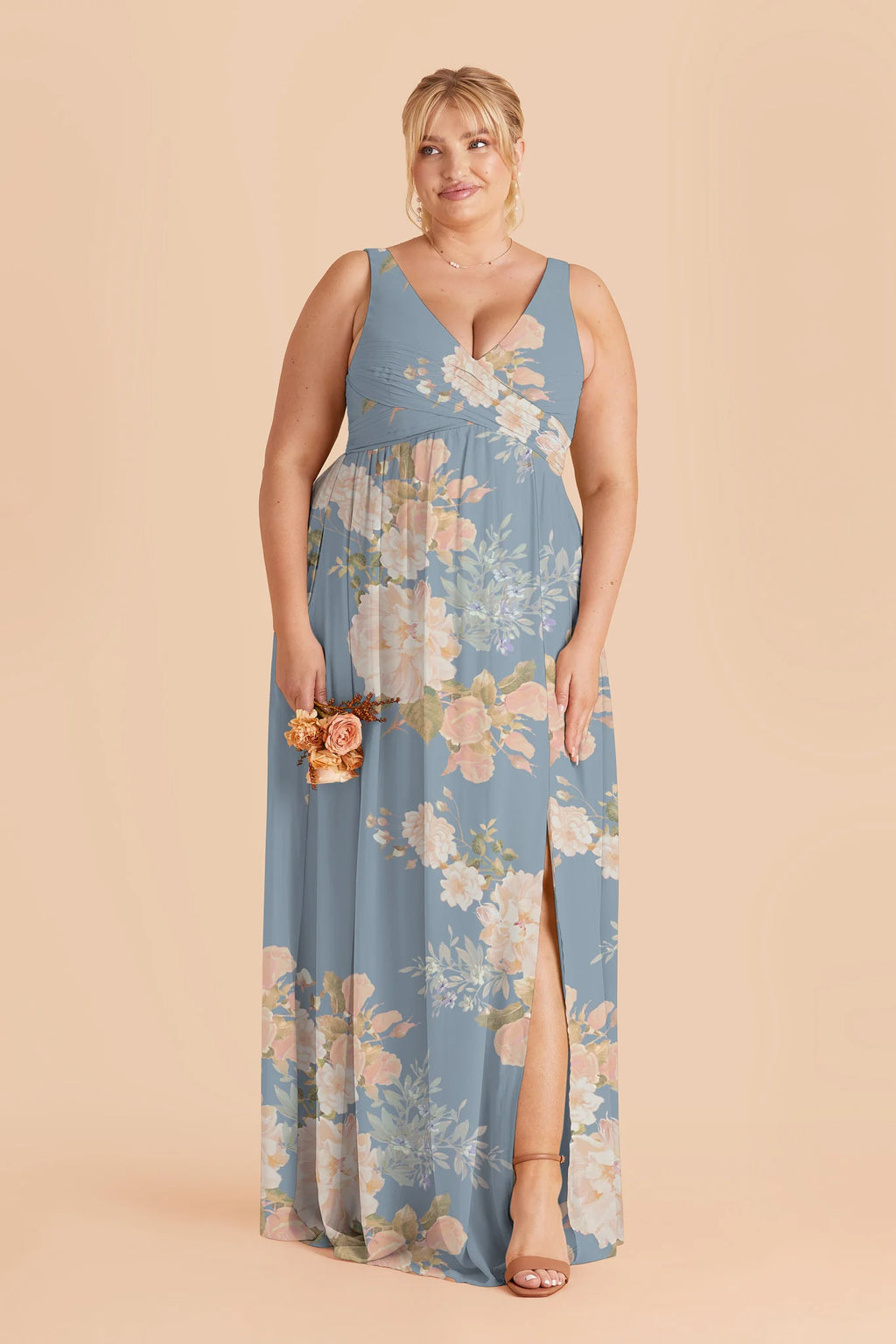 Annelise Dusty Blue Romantic Bouquet alternate view 1 bridesmaid dress