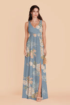 Annelise Dusty Blue Romantic Bouquet front view bridesmaid dress