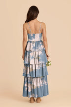 Calista Dusty Blue Romantic Bouquet back view bridesmaid dress