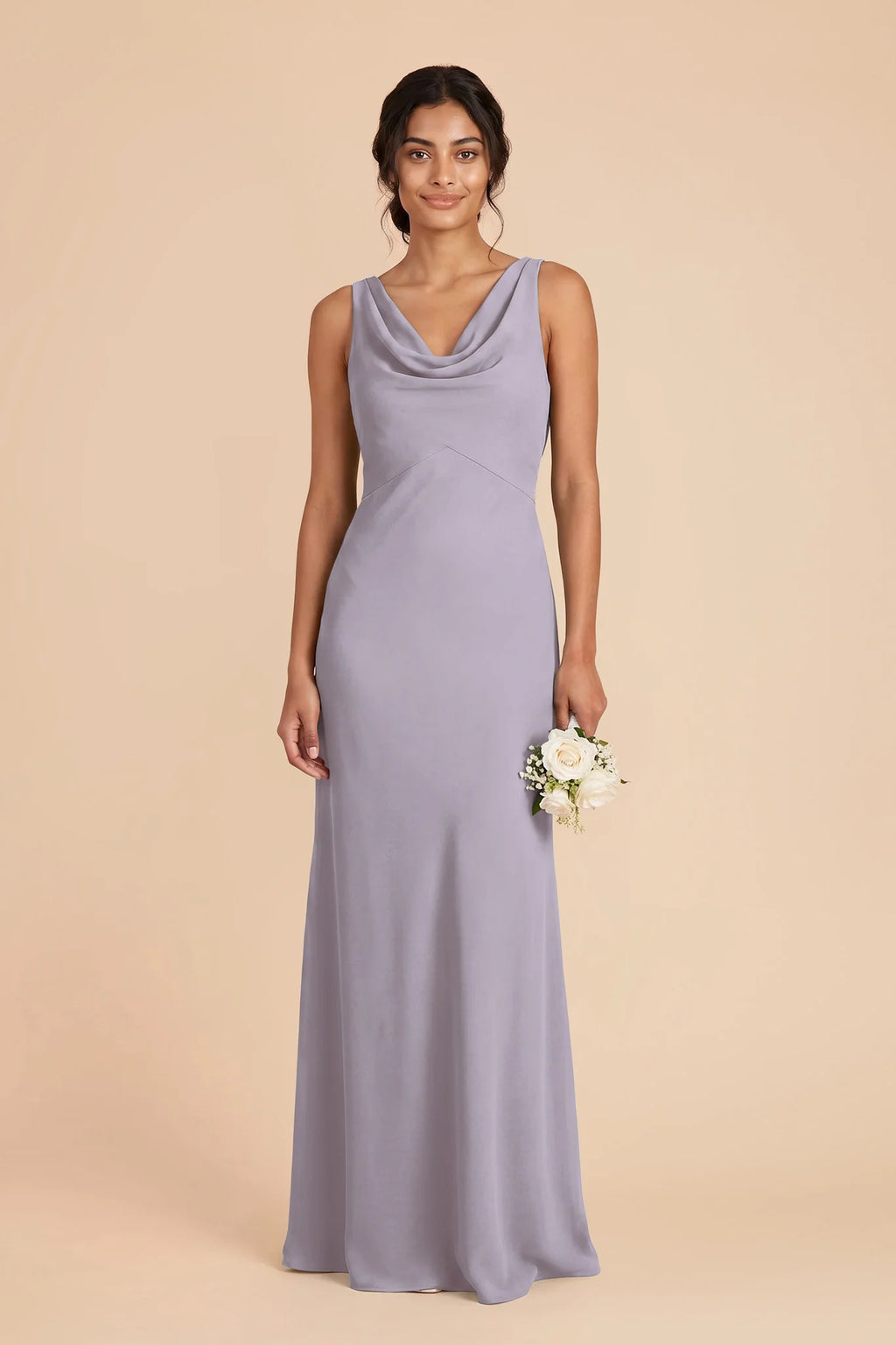 Odette Dusty Lilac front view bridesmaid dress