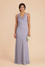 Odette Dusty Lilac front view bridesmaid dress