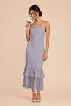 Liora Dusty Lilac front view bridesmaid dress