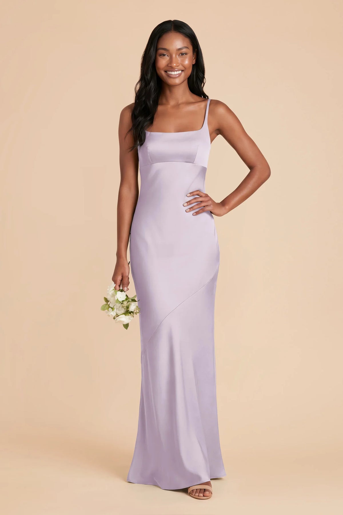 Noelle Dusty Lilac front view bridesmaid dress