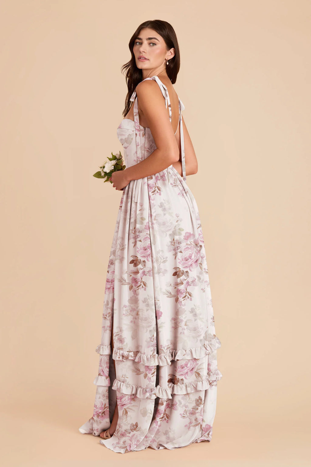 Daphne Dusty Pink Peonies alternate view 2 bridesmaid dress