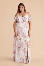 Genevieve Dusty Pink Peonies alternate view 1 bridesmaid dress