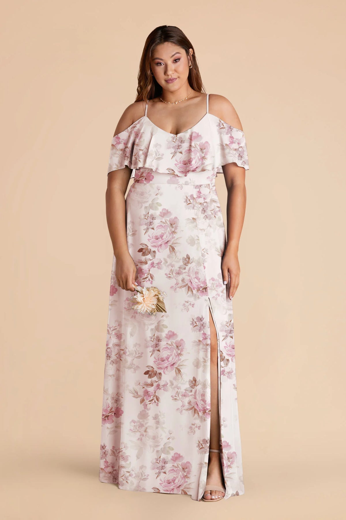 Genevieve Dusty Pink Peonies alternate view 1 bridesmaid dress