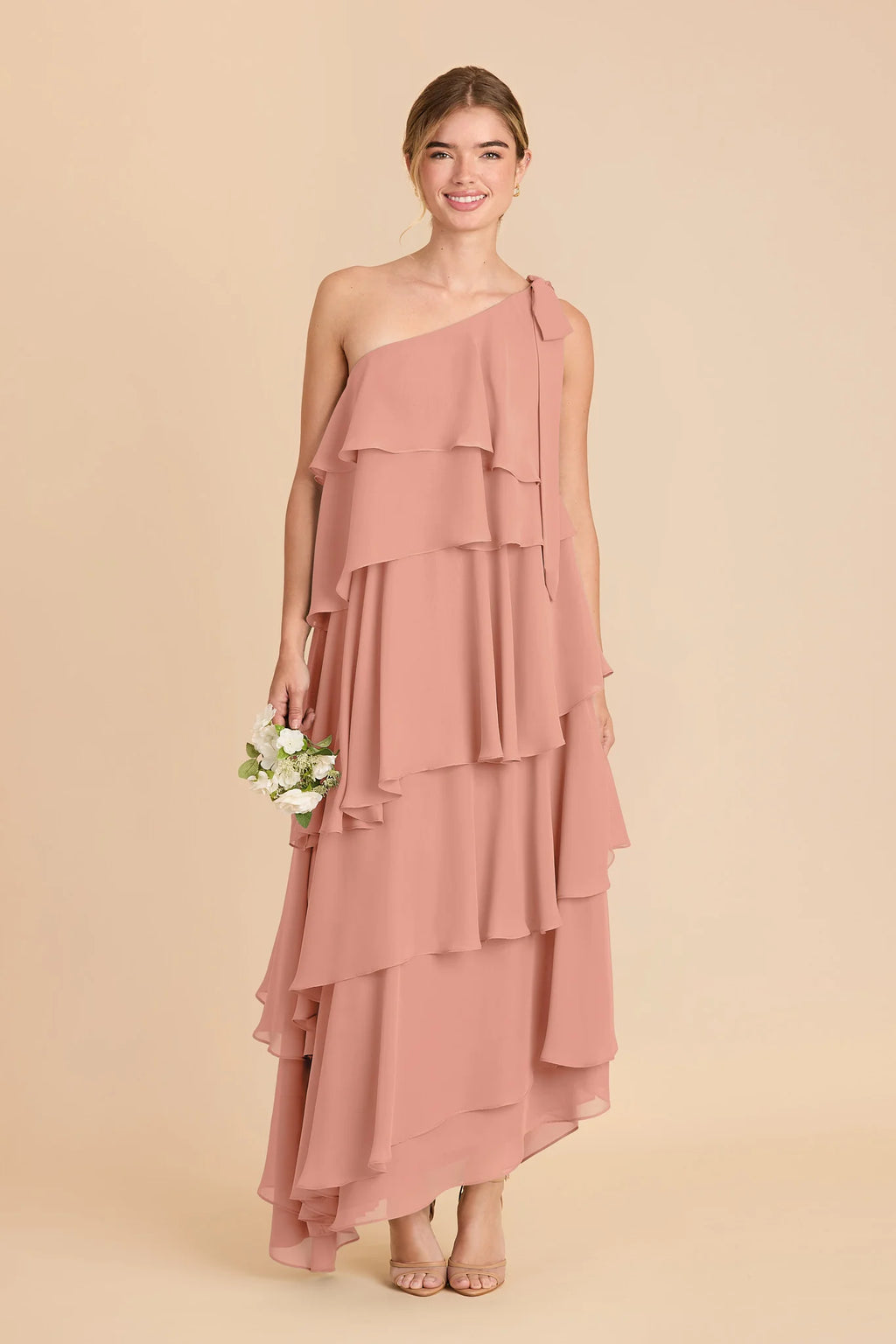 Marisol Dusty Rose front view bridesmaid dress