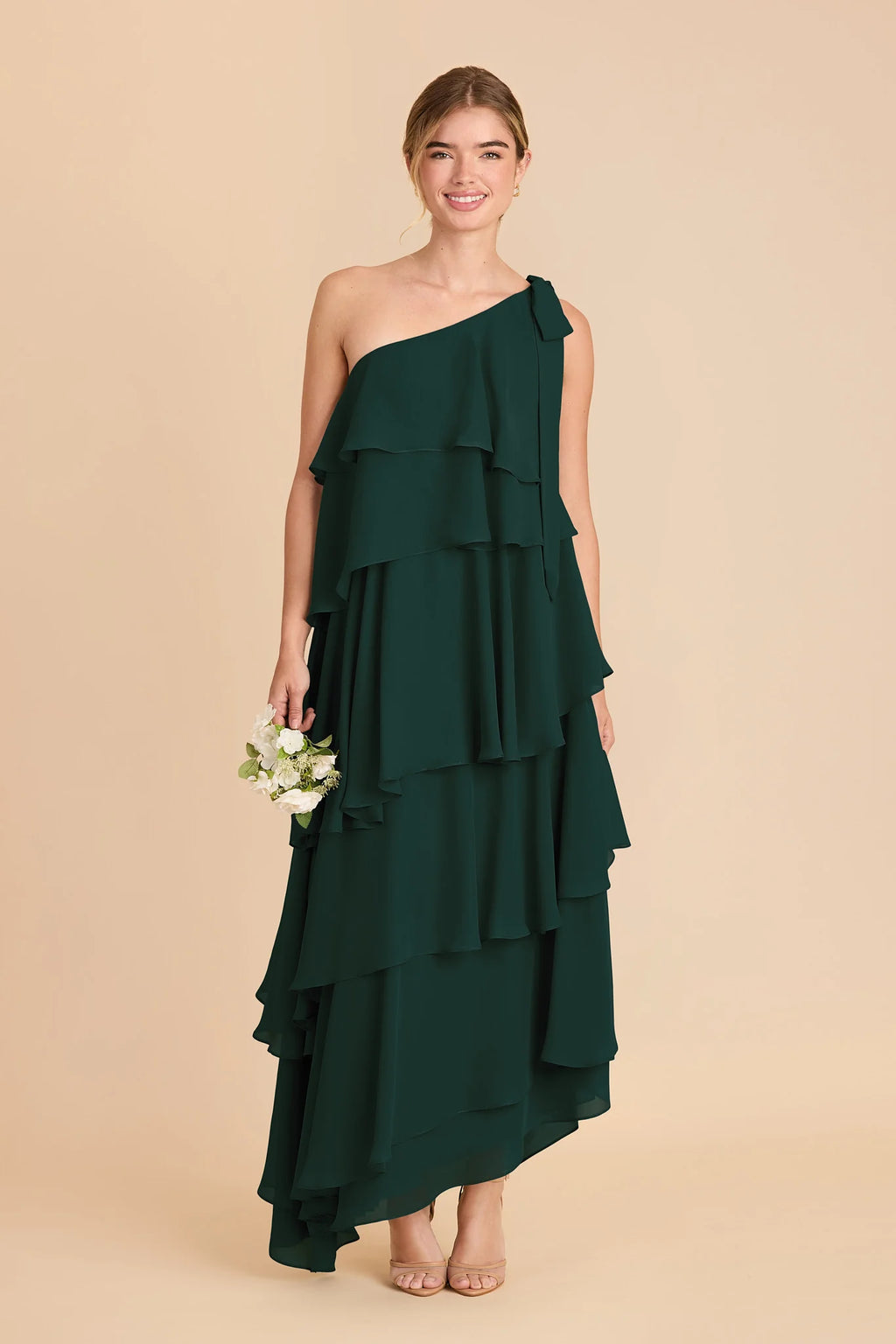 Marisol Emerald front view bridesmaid dress