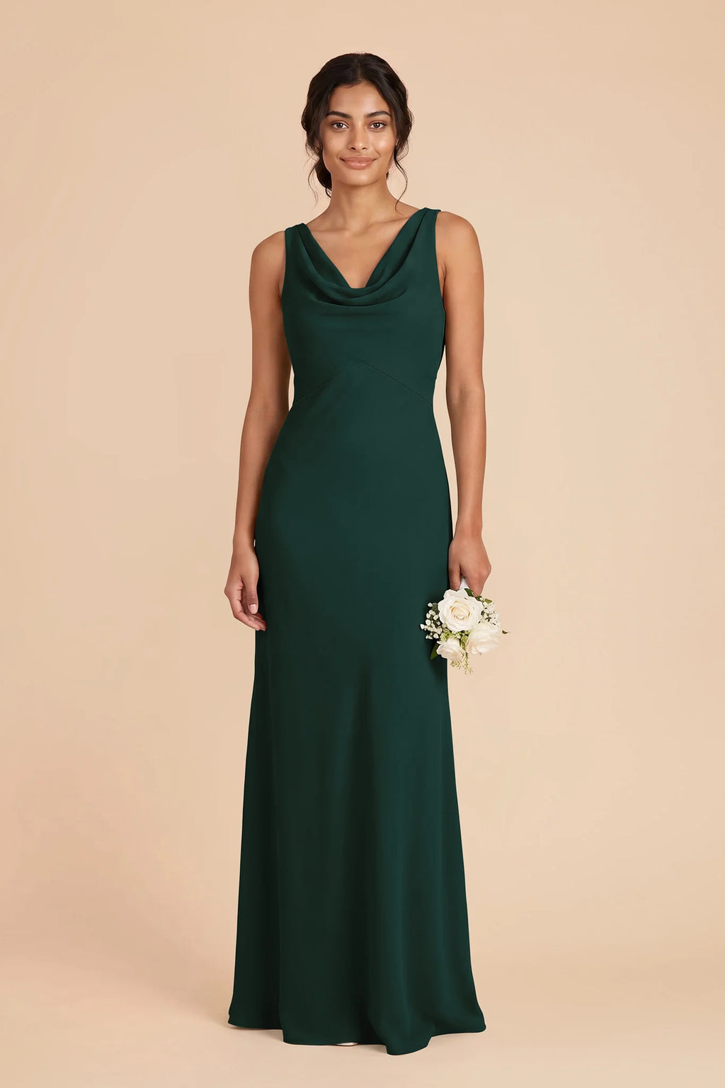 Odette Emerald front view bridesmaid dress