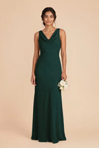 Odette Emerald front view bridesmaid dress