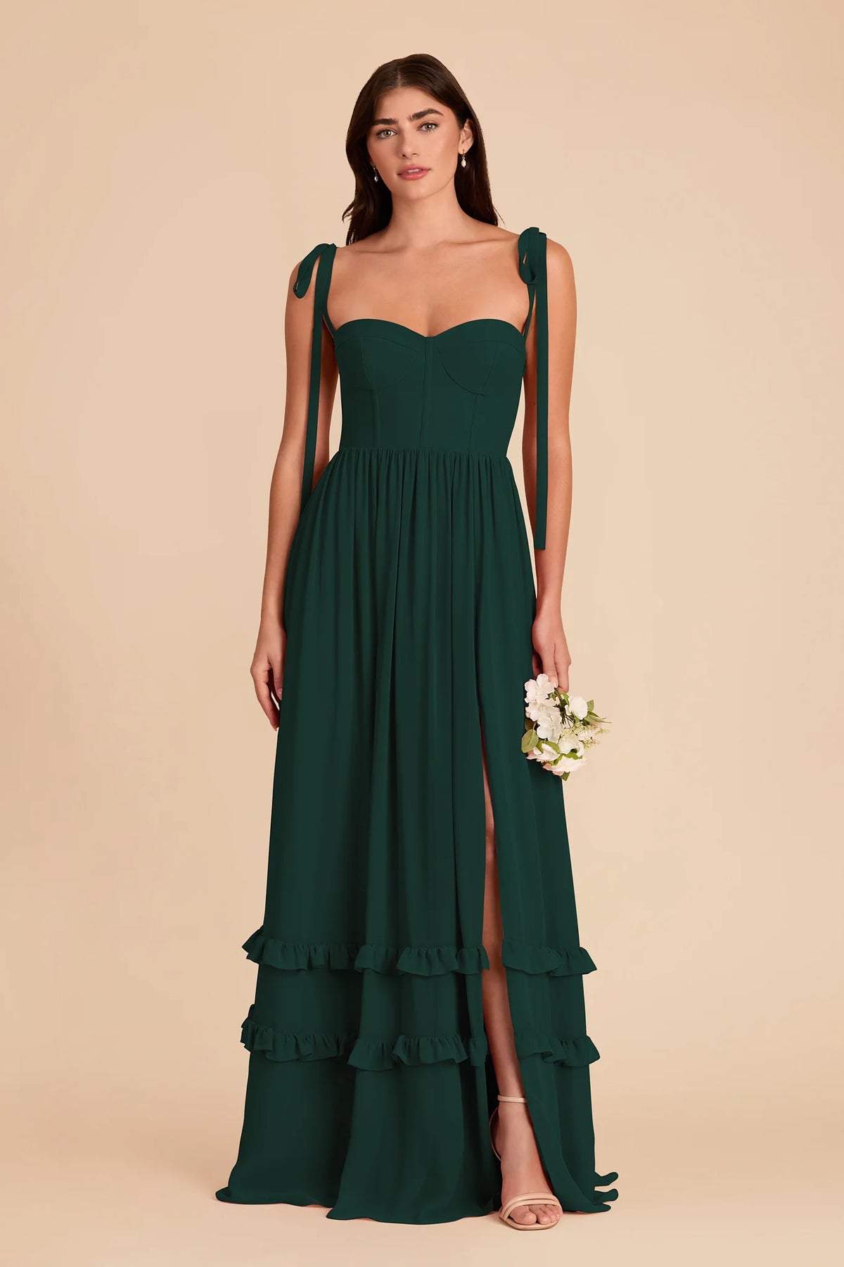 Daphne Emerald front view bridesmaid dress