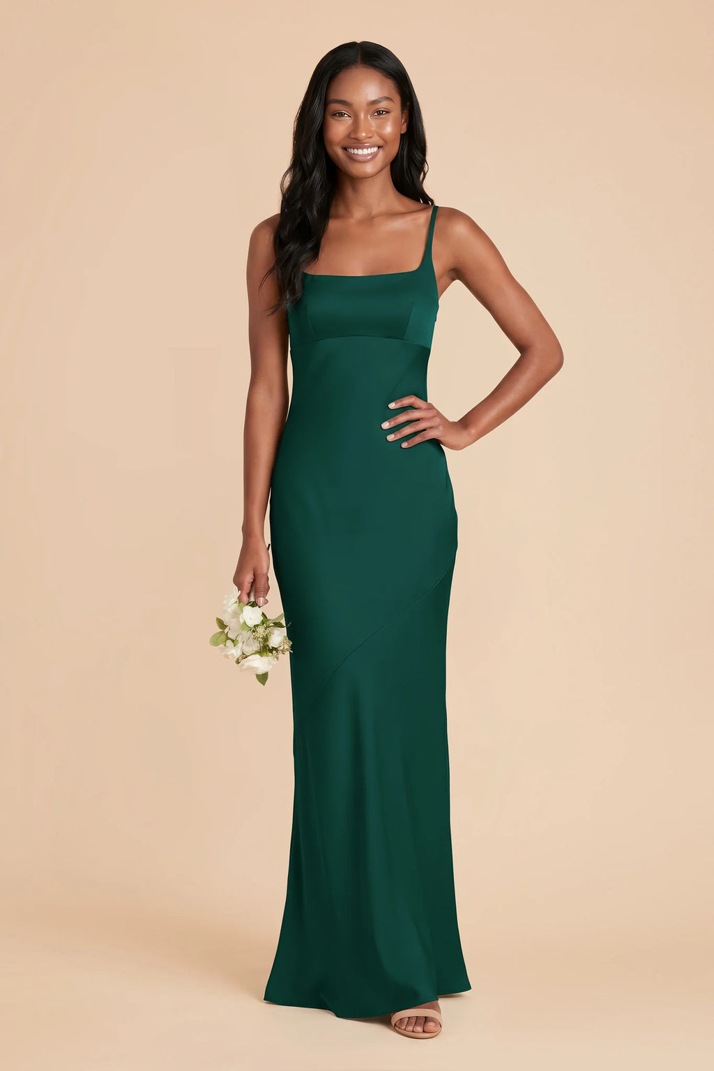 Noelle Emerald front view bridesmaid dress