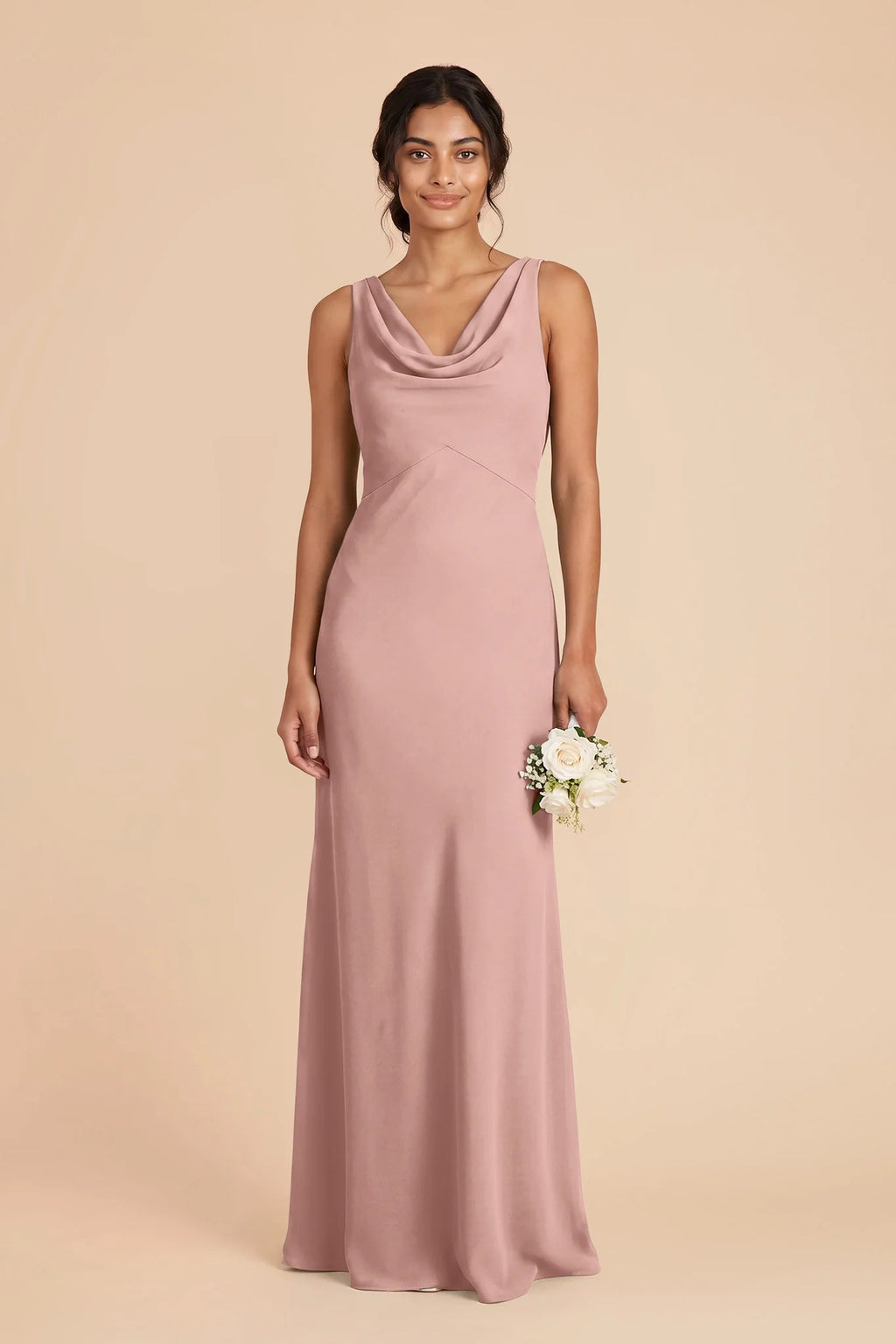 Odette English Rose front view bridesmaid dress