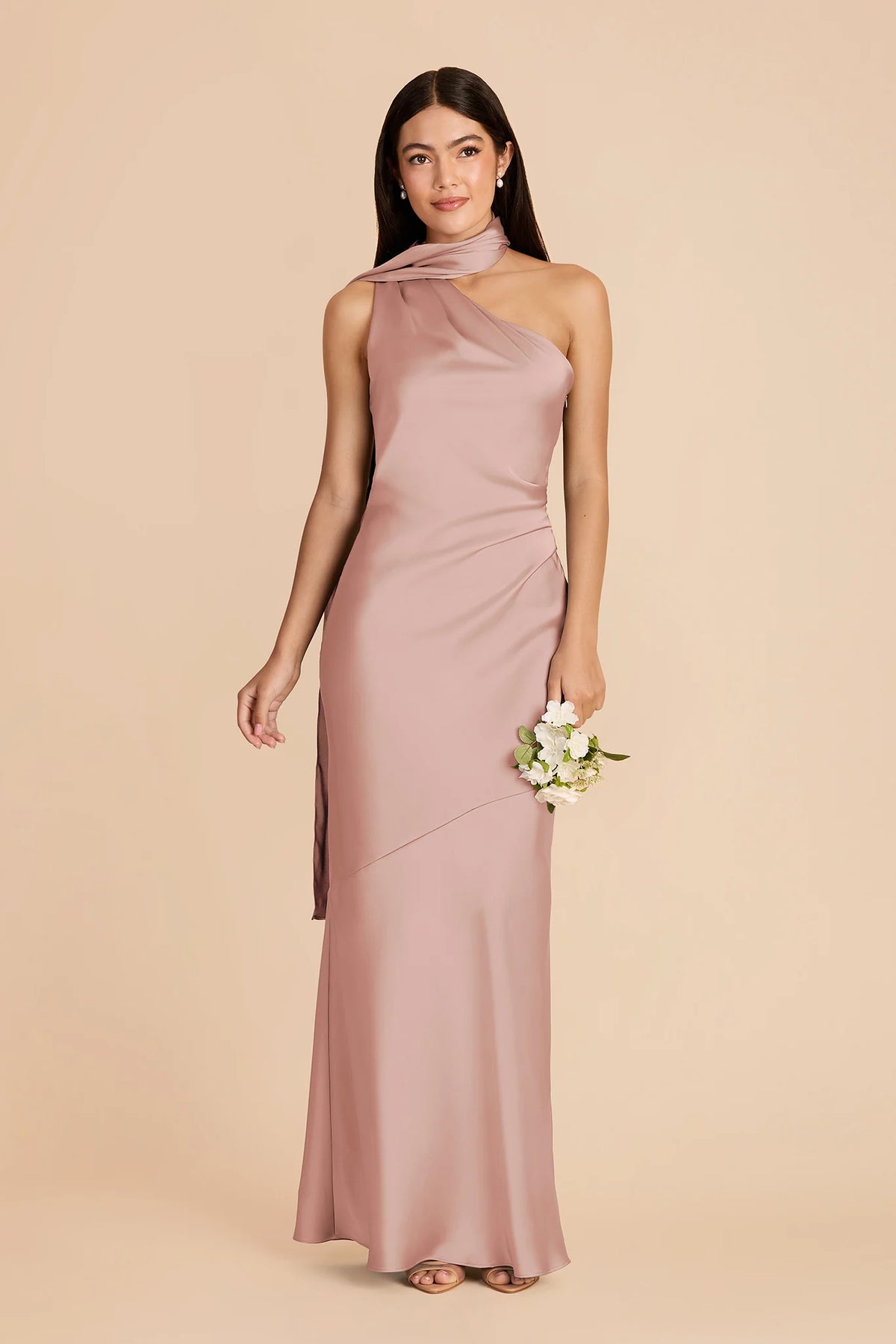 Ariadne English Rose front view bridesmaid dress