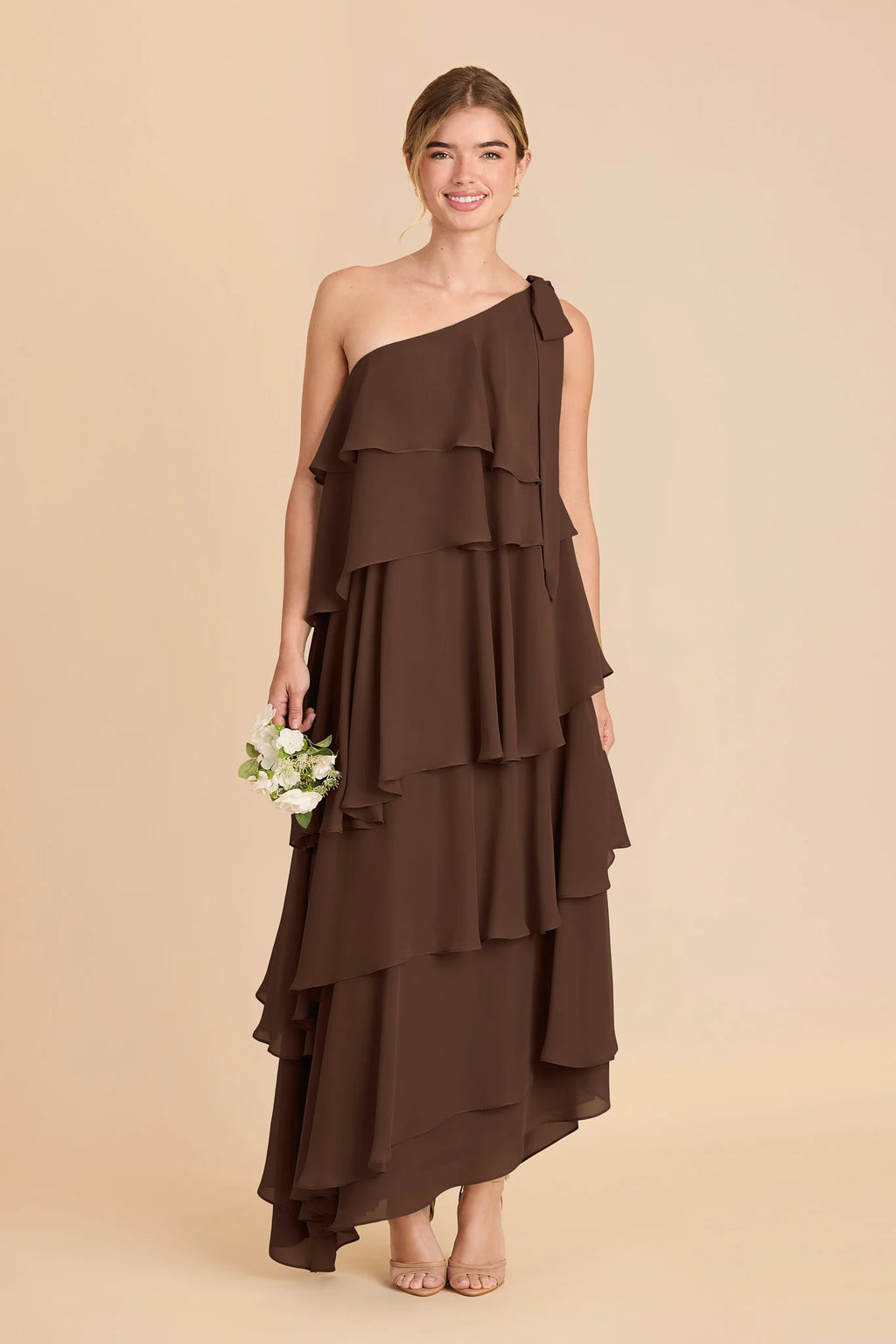 Marisol Espresso front view bridesmaid dress