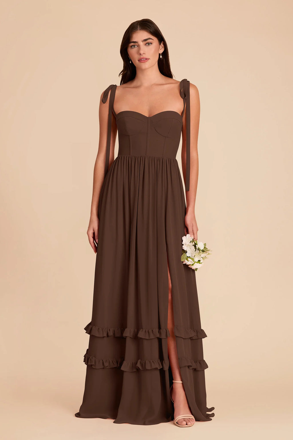 Daphne Espresso front view bridesmaid dress