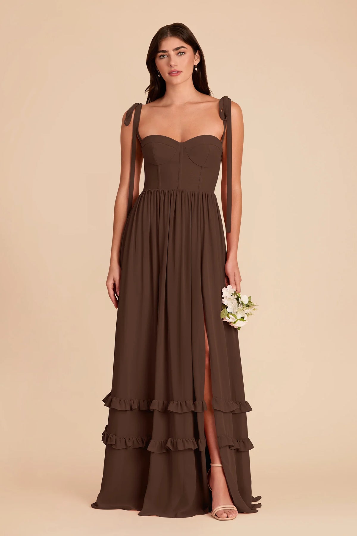 Daphne Espresso front view bridesmaid dress