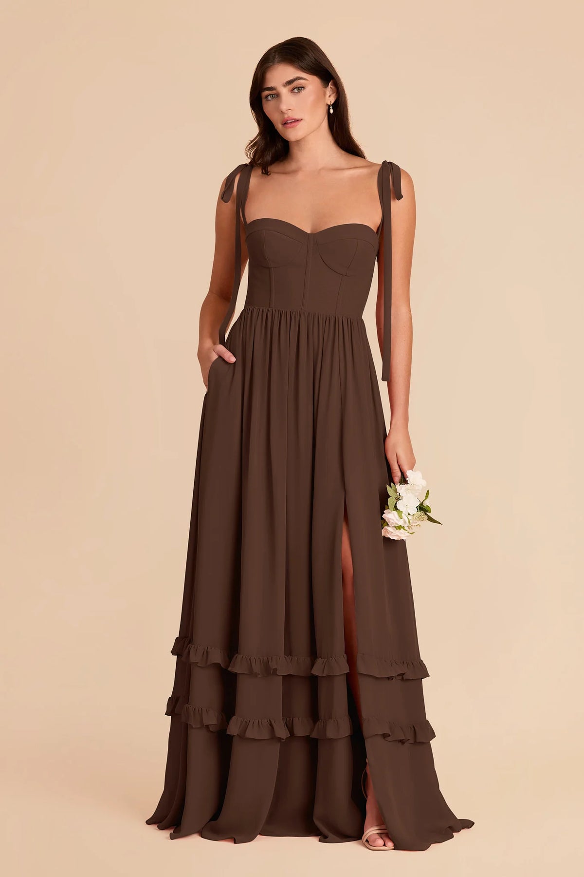 Daphne Espresso alternate view 2 bridesmaid dress