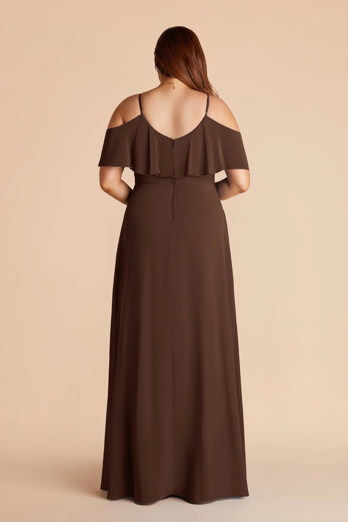 Genevieve Espresso back view bridesmaid dress