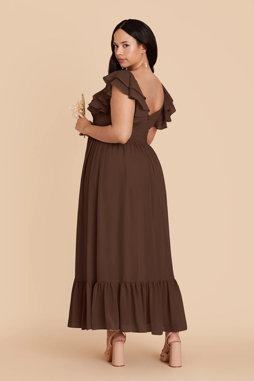 Talia Espresso back view bridesmaid dress